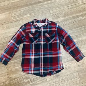 OshKosh B’gosh Plaid button-up shirt (size 6)